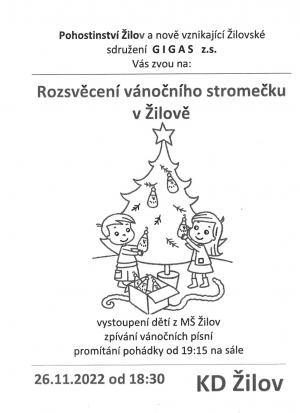 Pozvánka na rozsvěcení vánočního stromečku